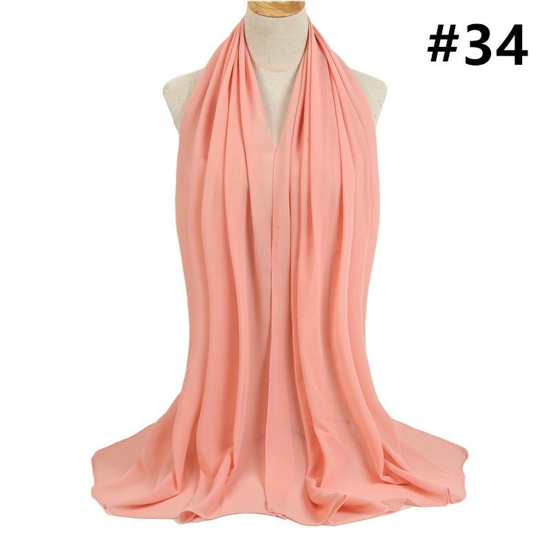 Chiffon Headscarf Monochrome Versatile Bubble Pearl Chiffon Yarn Headscarf Women's Solid Color Shawl Hot Sale