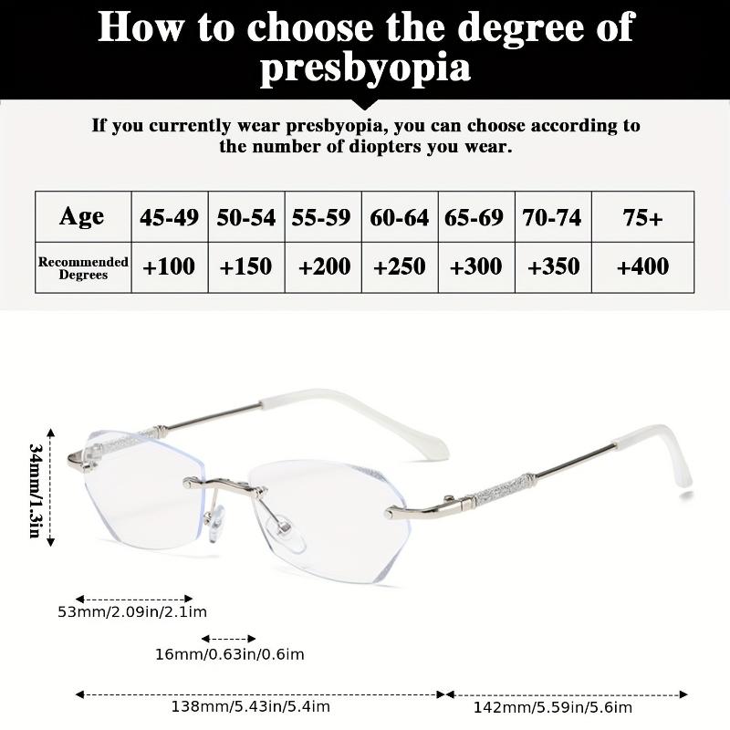 2PCS High-definition Diamond Trimmed New Reading Glasses with Fashionable Reading Style  A Gift for Parents