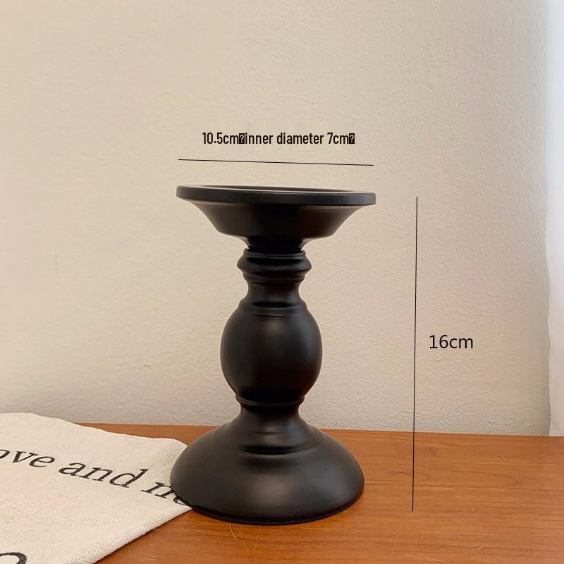 Ретро Индустриальный Черный Железный Подсвечник-Колонна для Декора Обеденного Стола.
