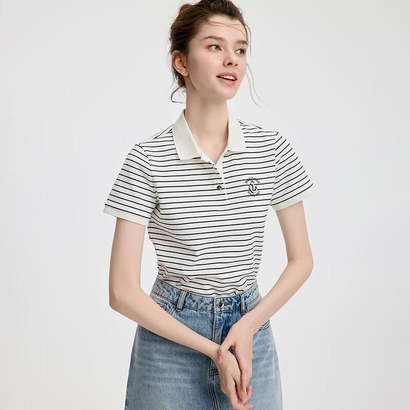 Navigare Striped Slim-Fit Short Sleeve Polo Shirt M