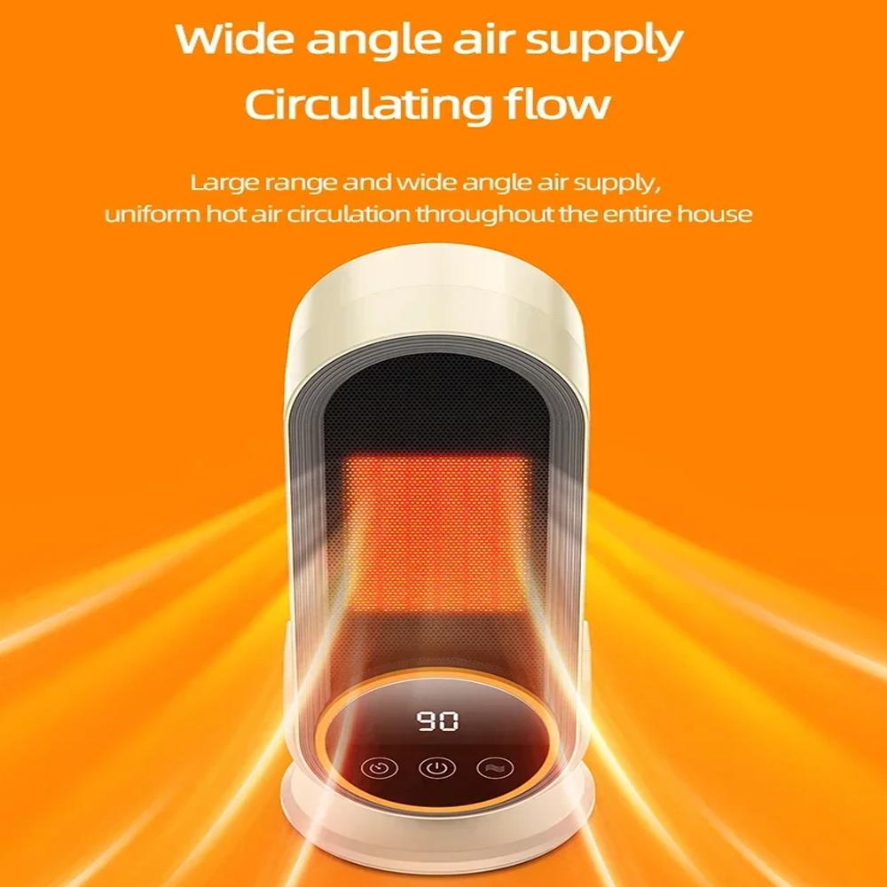 Tragbarer Winterheizlüfter für Zuhause 1200W Hohe Leistung mit LCD-Touchscreen Schnelle Heizung Fernbedienung Intelligente Fernsteuerung 3-stufige Zeitschaltuhr Heizung