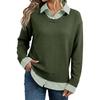 Women's Striped Knit Pullover Sweater Loose Fit Long Sleeve Casual Top