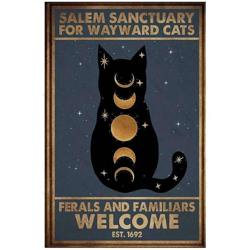 Black Cat Cartoon Anime Poster Metal Sign Garage Man Cave Wall Signs Cute Cats Tin Board Painting Decor Plates Plaques 26T0104 26T0104