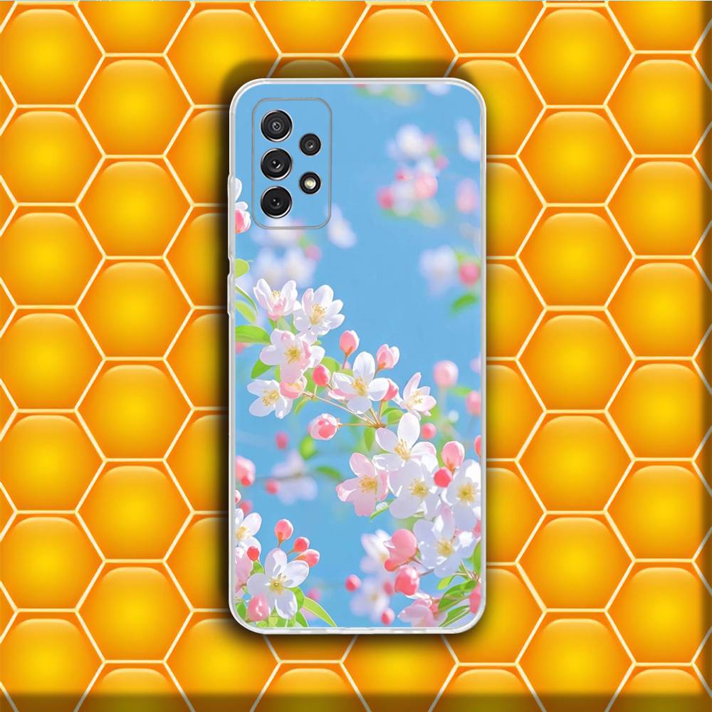 Pink Cherry Blossom Sakura  Phone Case Silicone For Samsung S30,23,21,22,20 FE lite,S10,9,PIus Note20ultra Soft Transparent