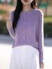 Women's Korean Style Loose Wool Cardigan - Round Neck, Long Sleeve, Spring Outerwear