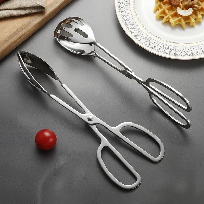 Zhishi Stainless Steel Scissor Food Tongs