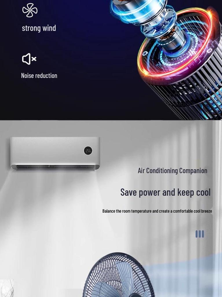 16-inch Huishoudelijke Vloerventilator, Grote Windkracht, Laag Geluidsniveau, Verticale Oscillatie, Elektrische Ventilator Model