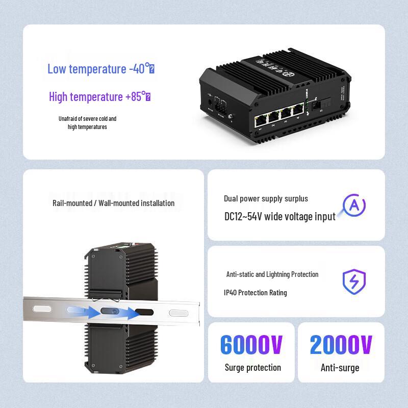 Zhongke Industrial Gigabit Fiber Optic Transceiver