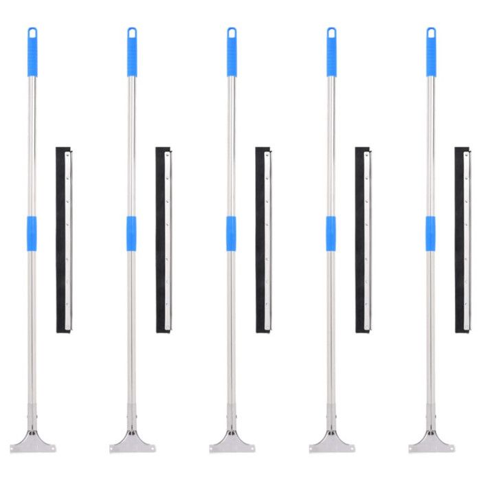 Raclettes à plancher 5 pcs 55x119,5 cm acier et caoutchouc