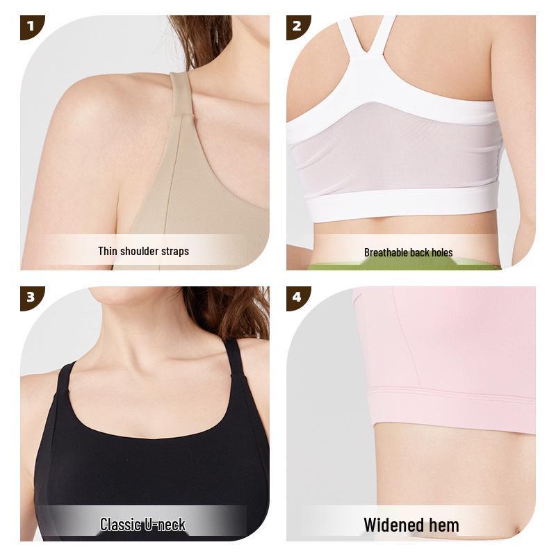 Cross-Strap Shockproof Sports Bra with Integrated Cup - Breathable, High-Intensity Performance Yoga Wear