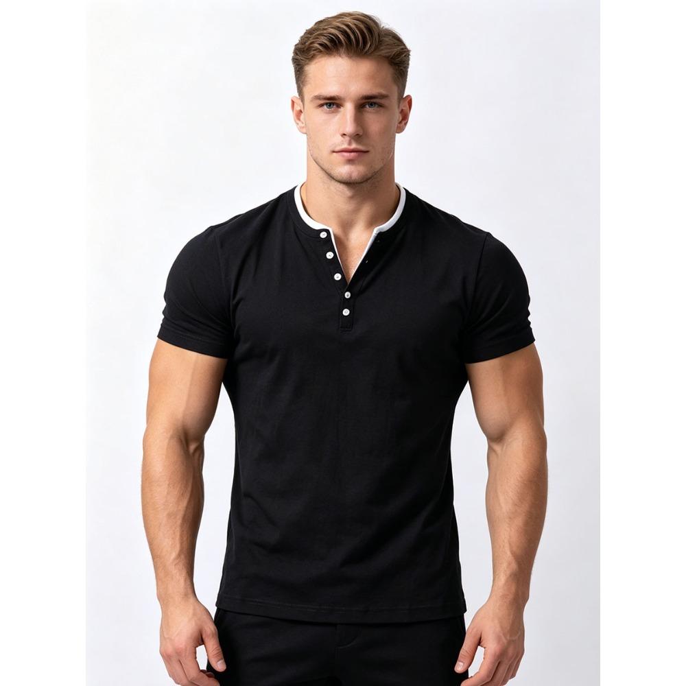 Premium 95% Cotton Men's Polo Tee - Breathable Soft Touch Short Sleeve Shirt - Modern Fit Casual Wear with V-Neck Buttons