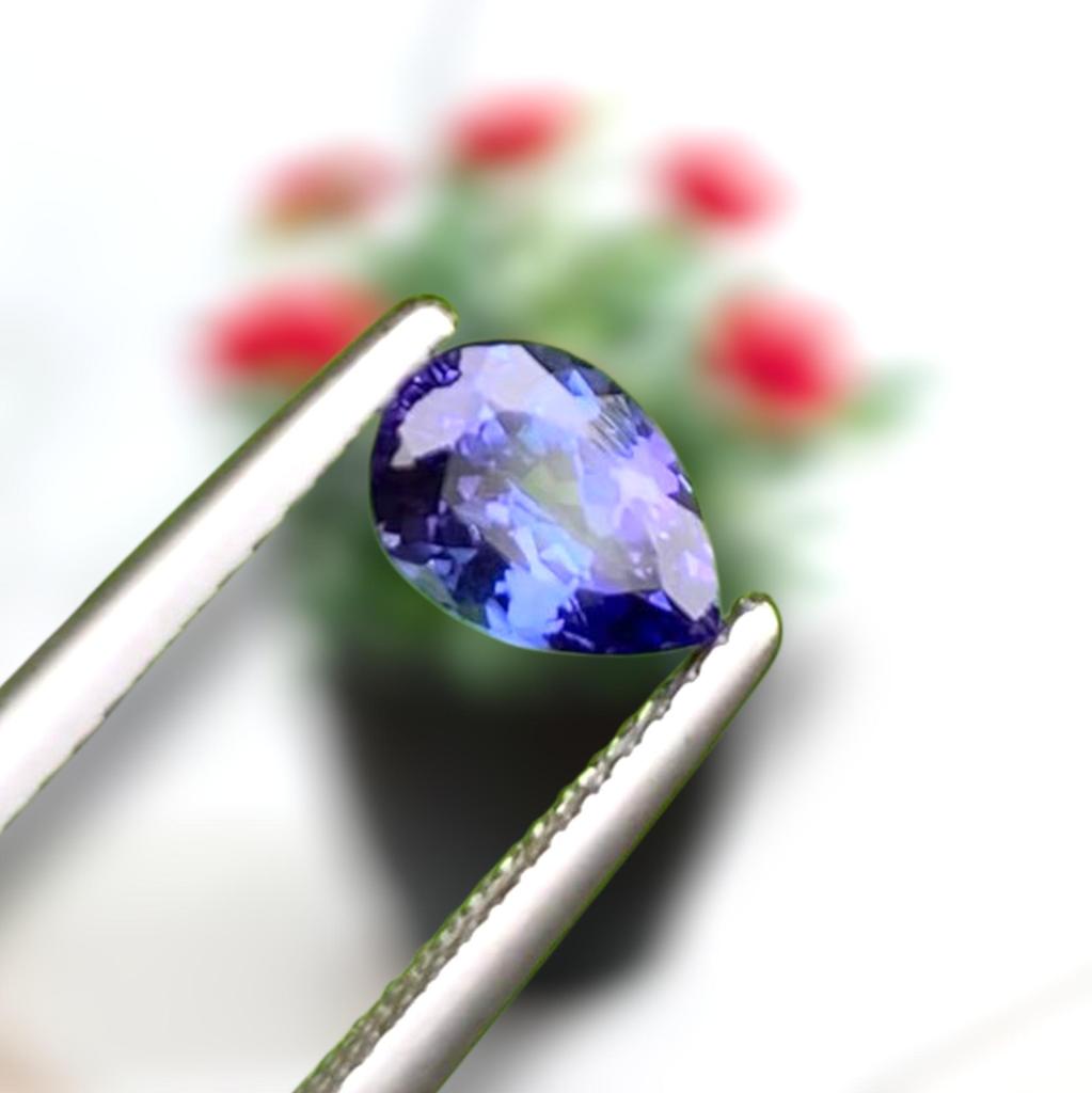 Natural AA Color Quality Pear Cut Tanzanite Gemstone, 1 Piece Loose Tanzanite Stone.