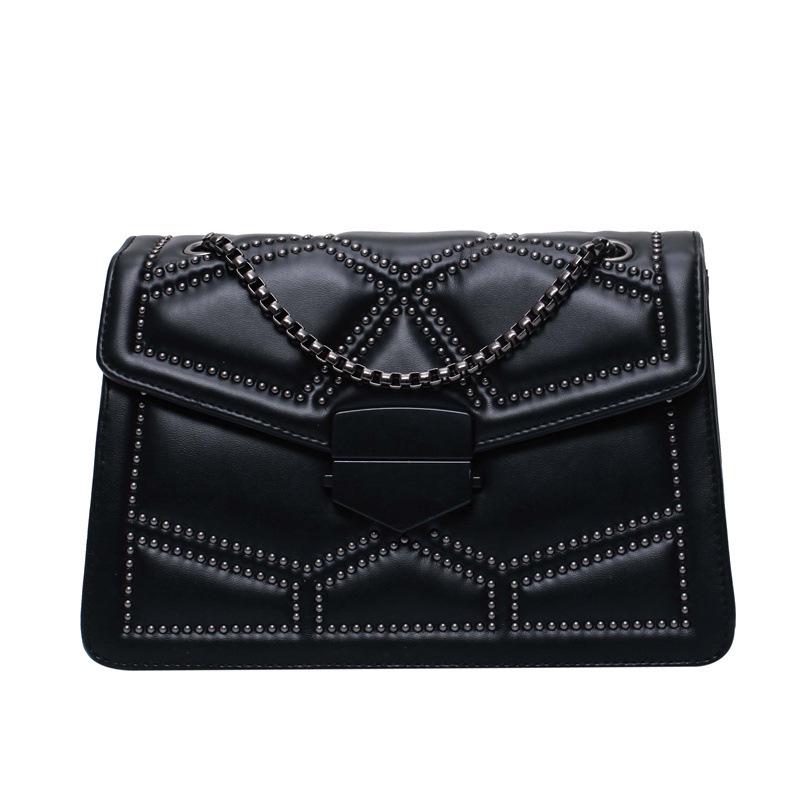 2023 Summer Women's Crossbody Square Bag: Fashionable Studded Single Shoulder Chain Bag