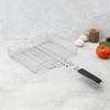 Stainless Steel Rectangle BBQ Basket Portable Grilling Basket With Height Adjustable Cover for Outdoor Grill Meat, Fish
