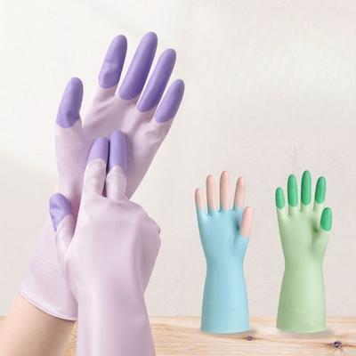 Latex Gloves, Rubber Laundry Gloves, Waterproof and Oil-proof Home Gloves, Household Gloves, Kitchen Dishwashing Durable Cleaning Gloves
