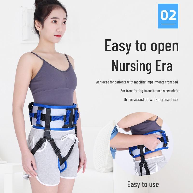 Elderly Transfer & Mobility Support Belt with Handrail & Walking Aid