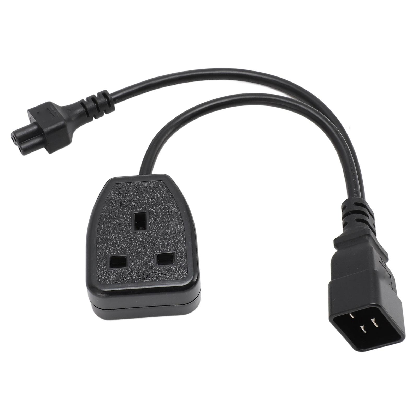 

IEC320 C20 to C5 Cable Male to Female 1 in 2 Out Y Splitter Adapter Power Cord for Desk Lamp