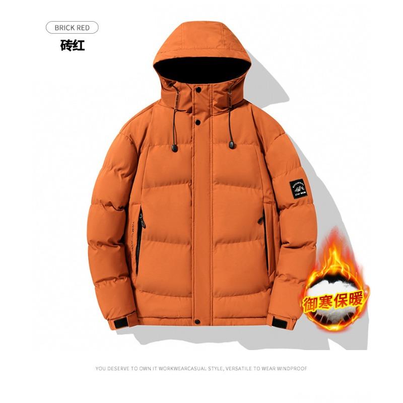 

Зимняя высококачественная новая куртка с капюшоном, мужская повседневная утолщенная стеганая куртка, приталенная стеганая куртка, черная XXXL кирпич красный