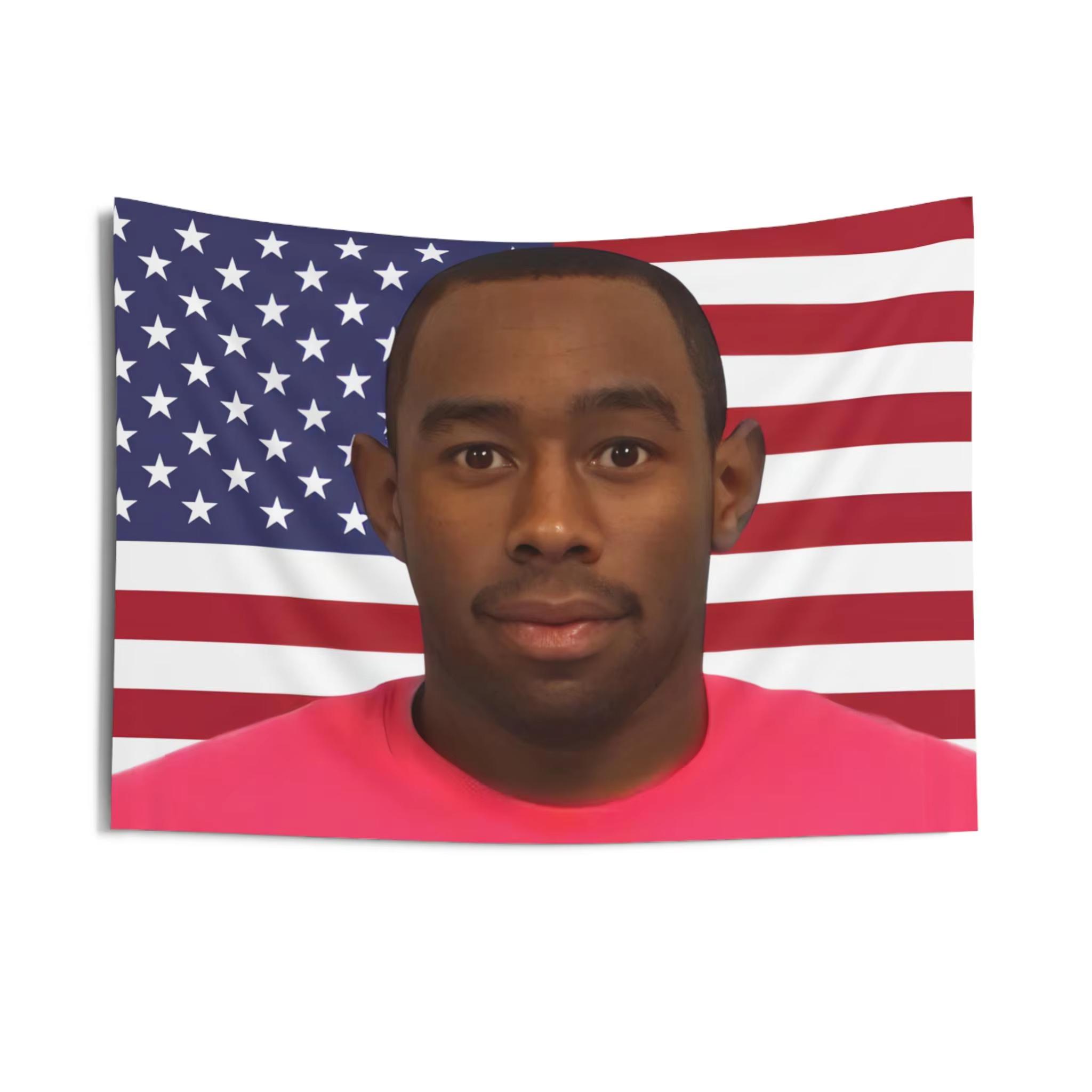 

Tyler the Creator Free Shipping Pink American Wall TapestryWall Hanging DecorationAmerican RapperSingerConcert Banner 74x94cm(29x37in)