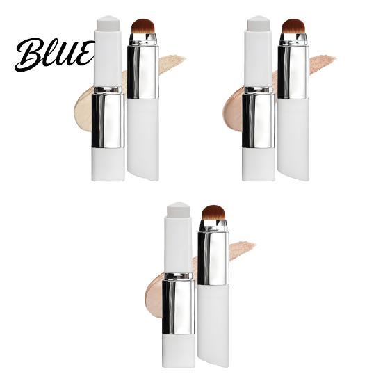 Color Changing Foundation Stick 13G 2-In-1 Foundations Dual-Ended with Women Makeup Brush Medium To Full Coverage Concealer Cream Lightweight