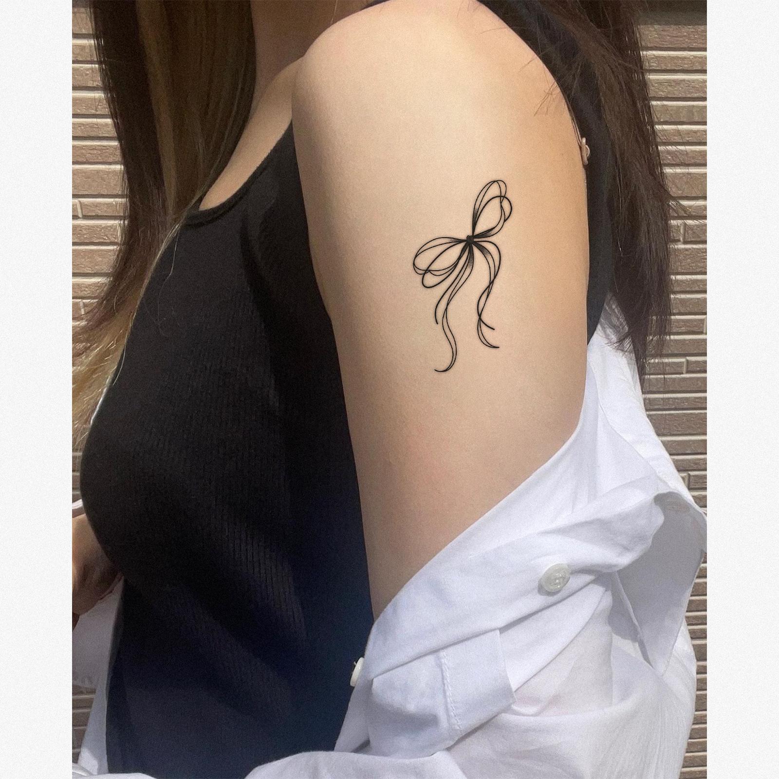 Glow Makeup Unisex Herbal Juice Semi-Permanent Simple Small Fresh Bow Tattoo Sticker