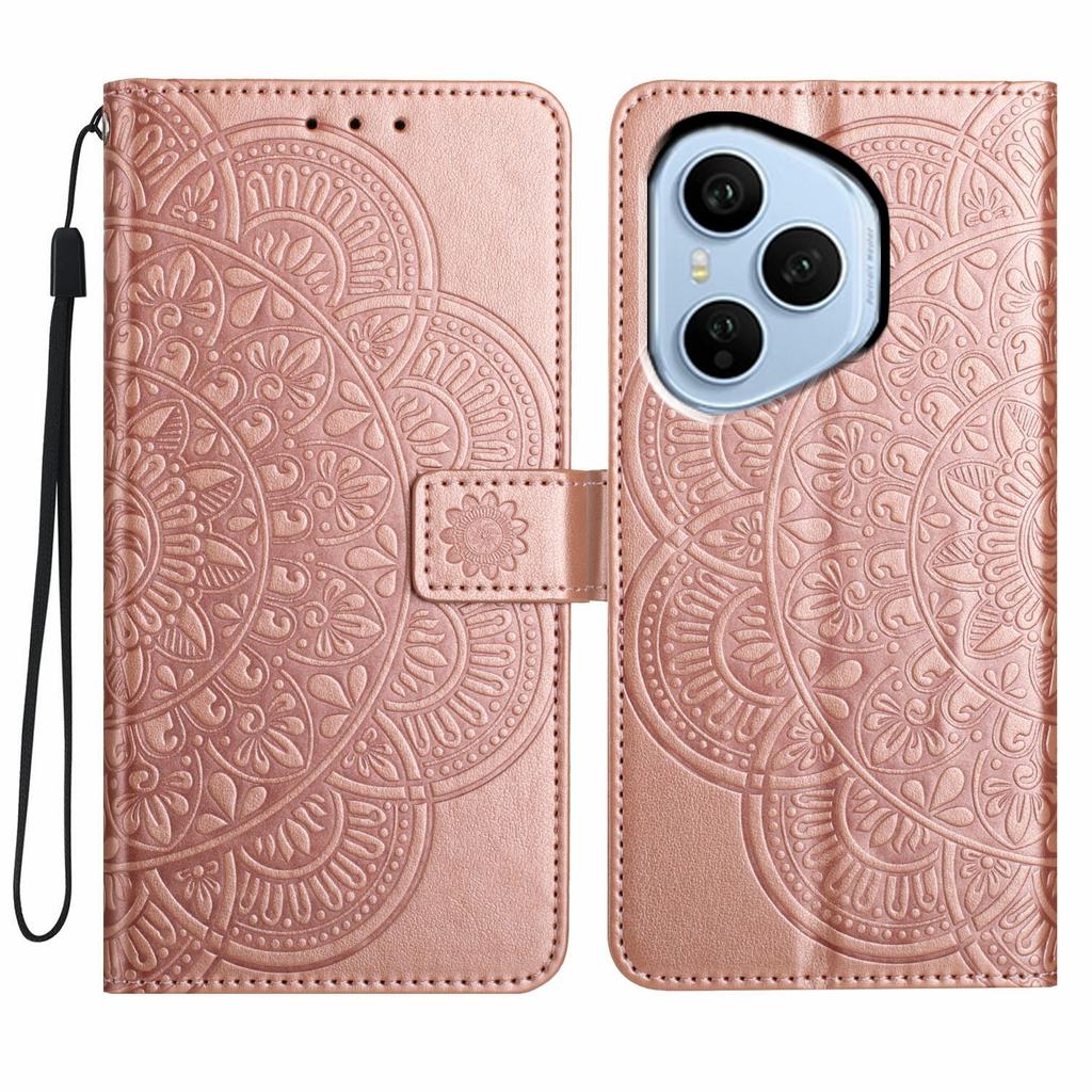 For Honor 400 Pro 5G (Global) Leather Case with Card Slots Mandala Pattern Phone Cover Stand