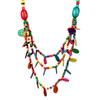 Bohemian Holiday Style Colorful Wood Necklace with European and American Ethnic Style Long Style Exaggerated Personalized Accessories for Women