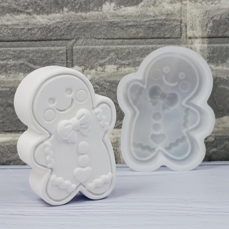 Christmas Gingerbread Man Silicone Molds Resin Crafting Christmas Decorations Cast Gypsum Wax Soap Clay Arts & Crafts Home Decor