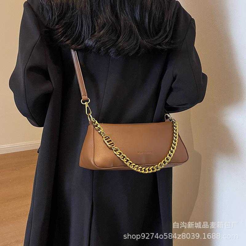 Foreign style chain small bag women's 2025 new autumn and winter fashion trendy messenger bag niche design texture shoulder women's bag