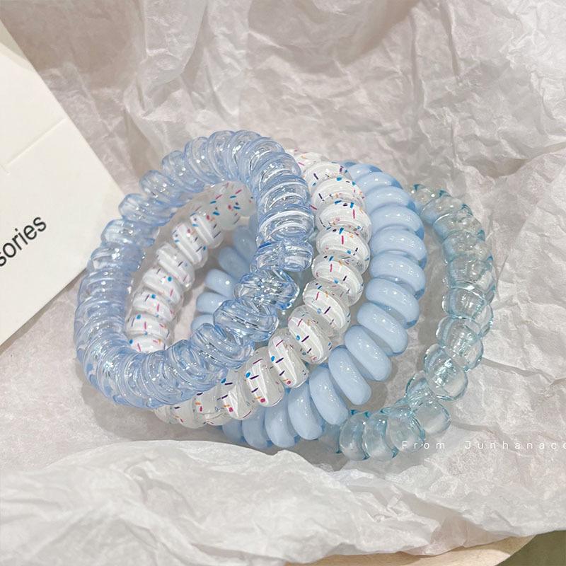 

Синя Еластична Гумка для Волосся з Морською С сіллю – Міцні Корейський Стиль Високоеластичні Матові Резинки для Жінок, Весняно-Літня Колекція