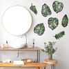 7pcs DIY Wooden Palm Leaves Wall Art Vintage Green Leaf Plant Decor Hanging Accents for Home Bathroom Office