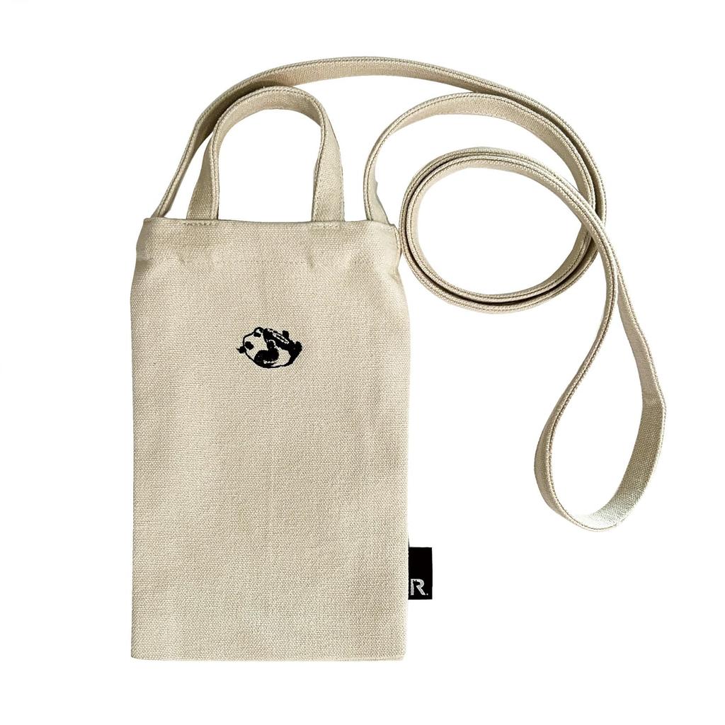 1118 One Point Animal Embroidery Mini Tote Bag Sacoche EU Baby Lou [Rootote] Adorable-A (02 Panda)