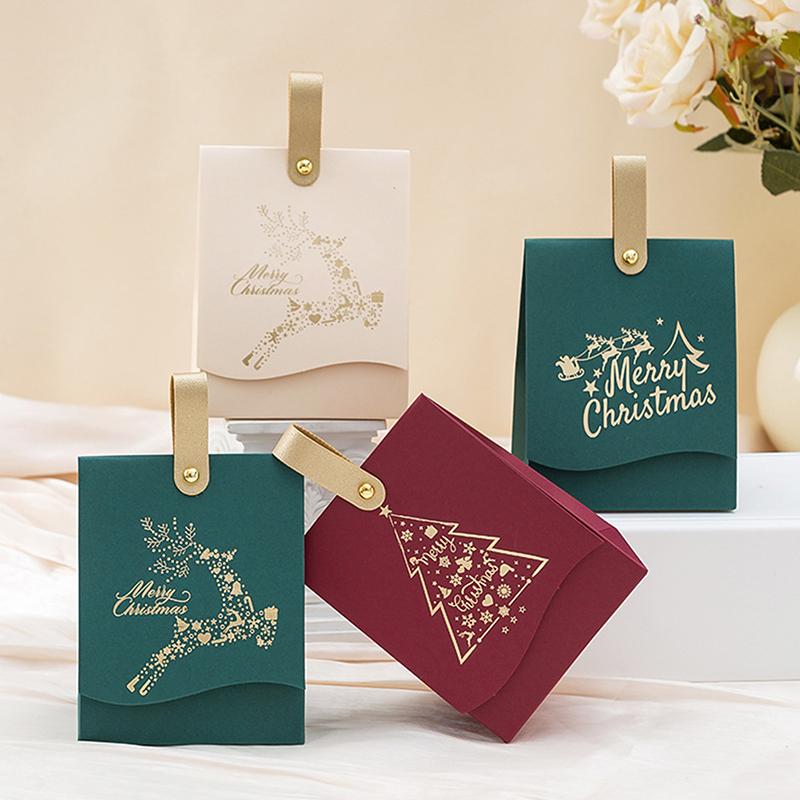 5Pcs Merry Christmas Gift Box For Wrapping Cookies And Candy Box Christmas Gift Bags