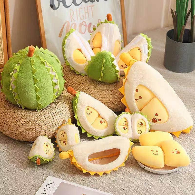 1 Set Fun Tearable Peeling Durian Pillow Fidget Toys Kids Creative Simulation Detachable Durian Plush Toy Boys Girl Gift