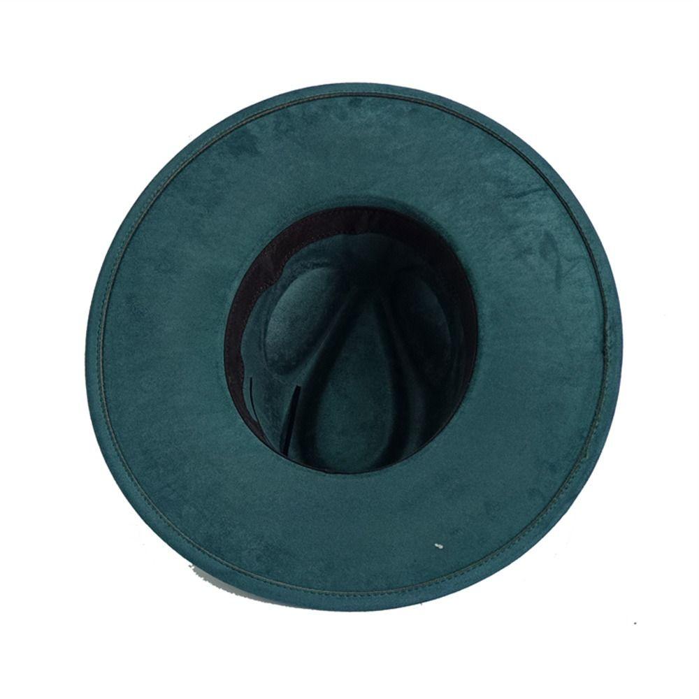 Artificial Suede Western Cowboy Hat Mujer Style Felt Jazz Hats New Roll Brim Cowgirl Cap Men Women