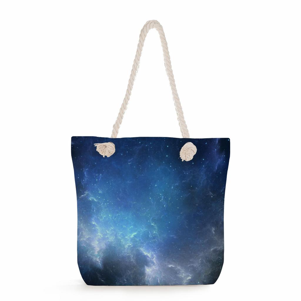 Starry Sky Print Thick Rope Single-shoulder Beach Bag 7229 CLE
