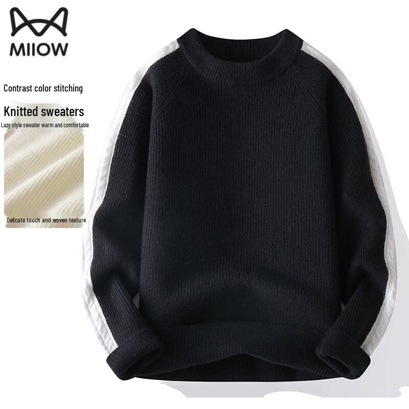 MiiOW Men s Round Neck Knit Sweater M