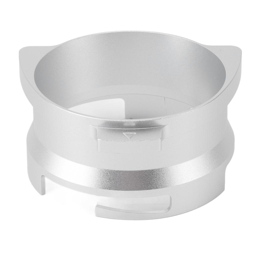Dosiertrichter Aluminiumlegierung Spritzwassergeschützt Drehbar Kaffeedosierring für 54mm Siebträger Silber