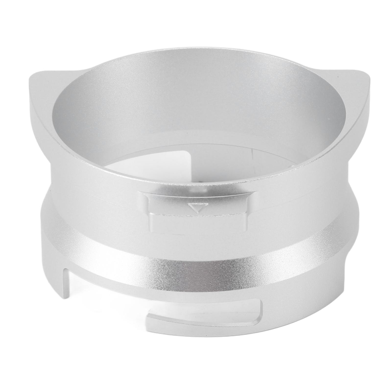 

Дозирующая воронка Алюминиевый сплав Защита от брызг Вращающееся дозирующее кольцо для кофе для портафильтра 54 мм Серебристый