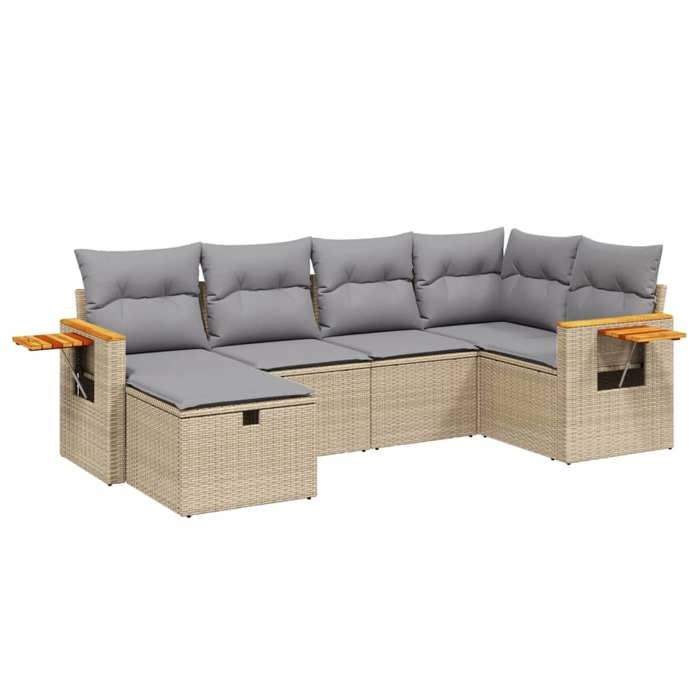 VidaXL Garden Lounge Set with Cushions 6 Pcs, Patio Sofas, Patio Furniture Set, Outdoor Furniture, Mix 3265518