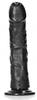 RealRock Curved Suction Cup Dildo 20 X 4.6cm Black - Real Rock Ultra Skin - Black Dildos