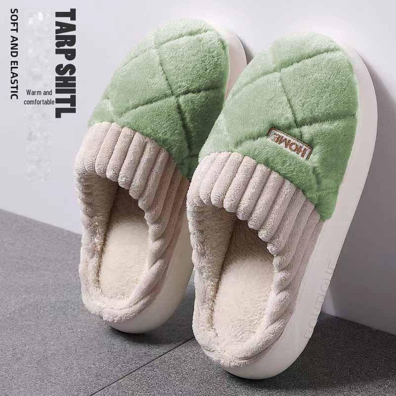 Women's Winter 2024 Warm Velvet Indoor/Outdoor Non-Slip Cotton Slippers, Thick-Soled Fur Shoes for Couples