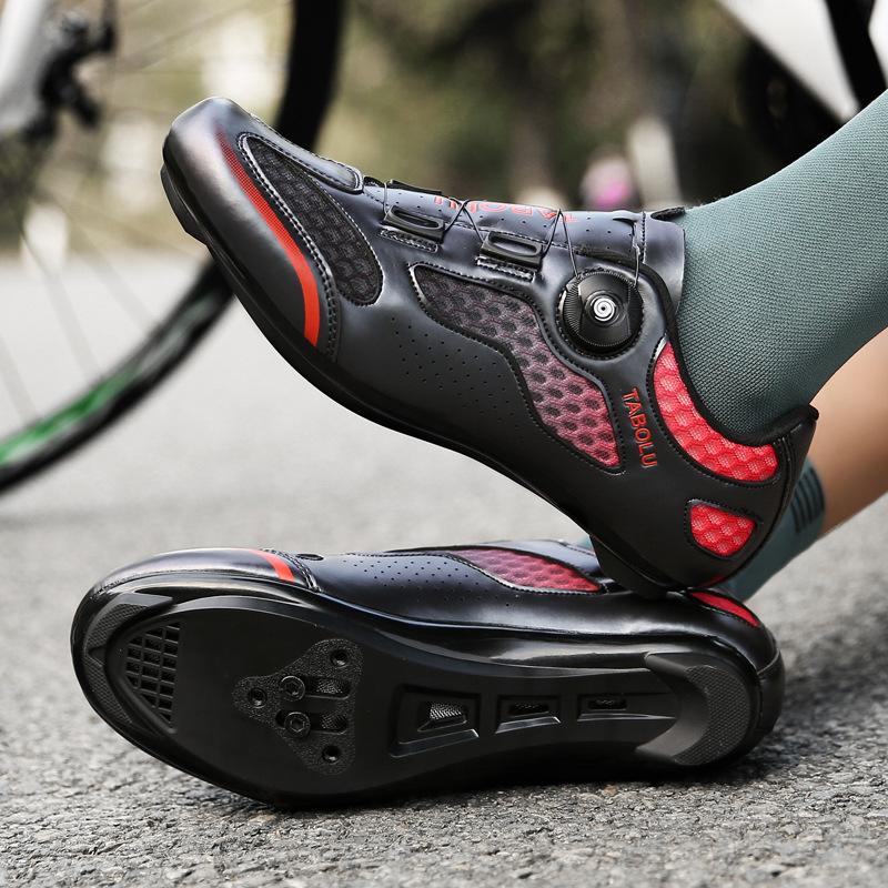 Large Size Wild Mountain Bike Riding Shoes Women's Moped Road Sports Events Cycling High Lock Shoes Men