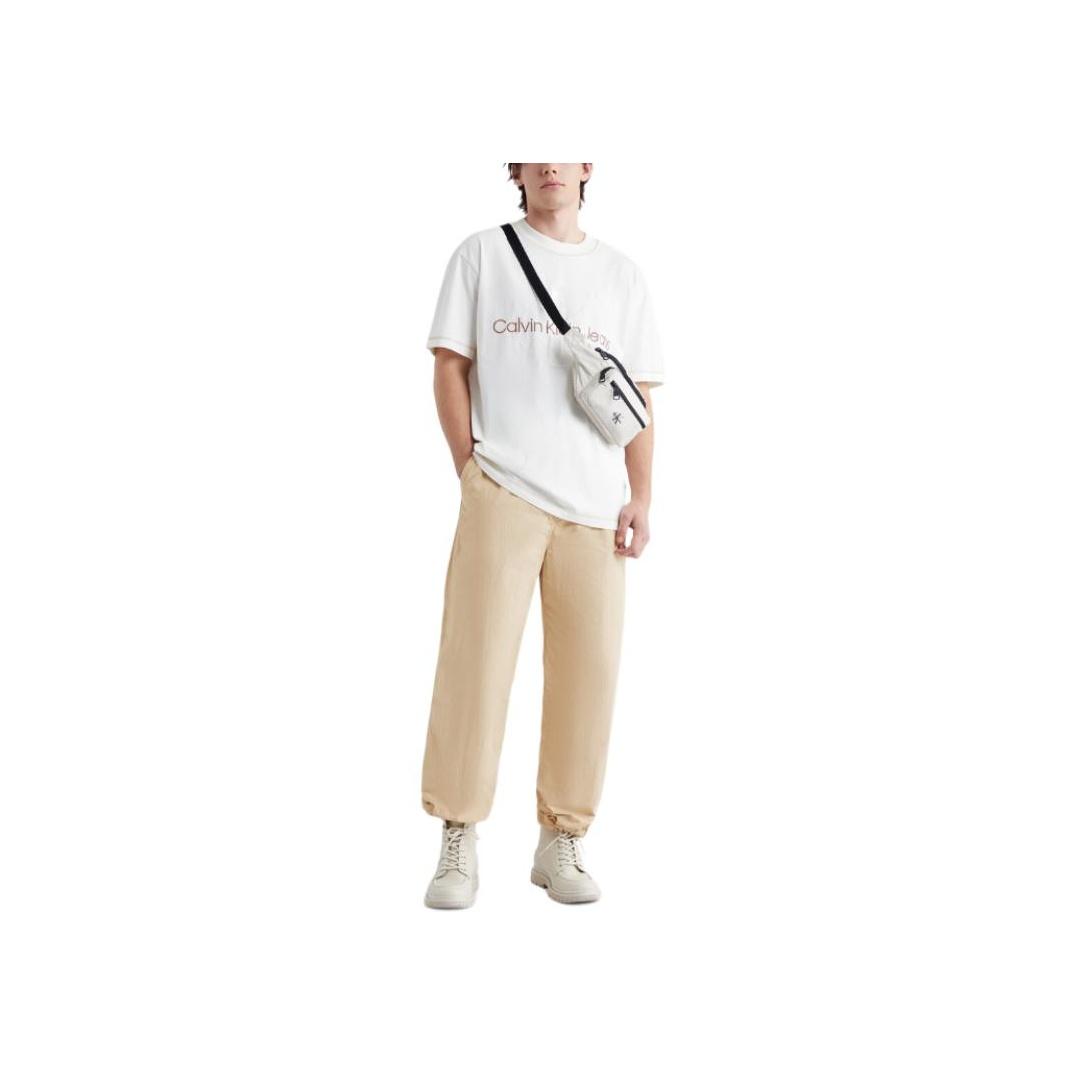 

Calvin Klein Solid Color Simple Twill Straight Leg Casual Pants Men bottoms Warm-Sand J324691-AAT M