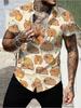 Men'S Casual Capybara Pattern Printed Short-Sleeve Shirt, Made of Polyester (Polyester Fiber), Multiple Specifications Available, Mixed Color,