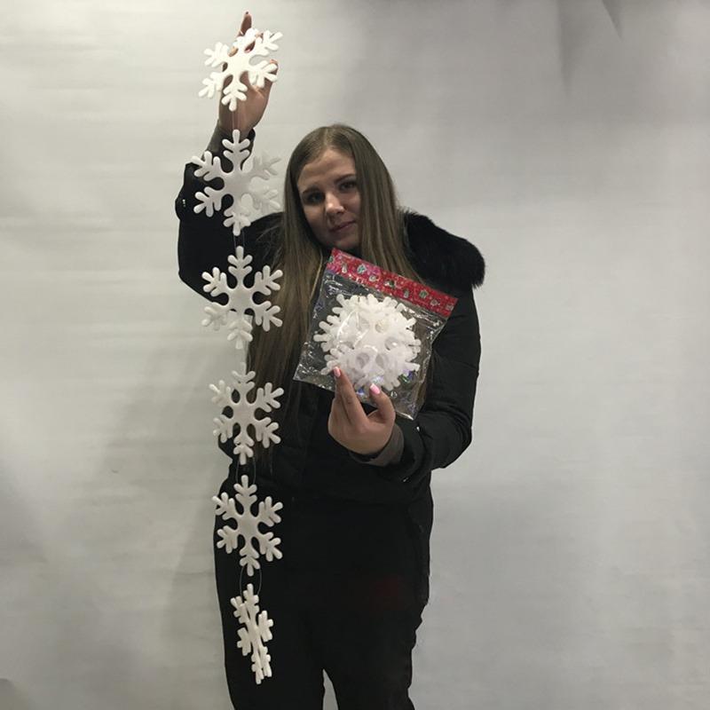 Fake 6pcs Diy White Foam Snowflakes For Home Christmas Party Xmas Tree Pendants Hanging Decoration Window Decoration