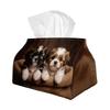 1pc Realistic Modern Tissue Box - Multi-functional Napkin Dispenser, Two Sizes Available Made of Durable Polyester, Decorated with Shih Tzu Puppy Dog 