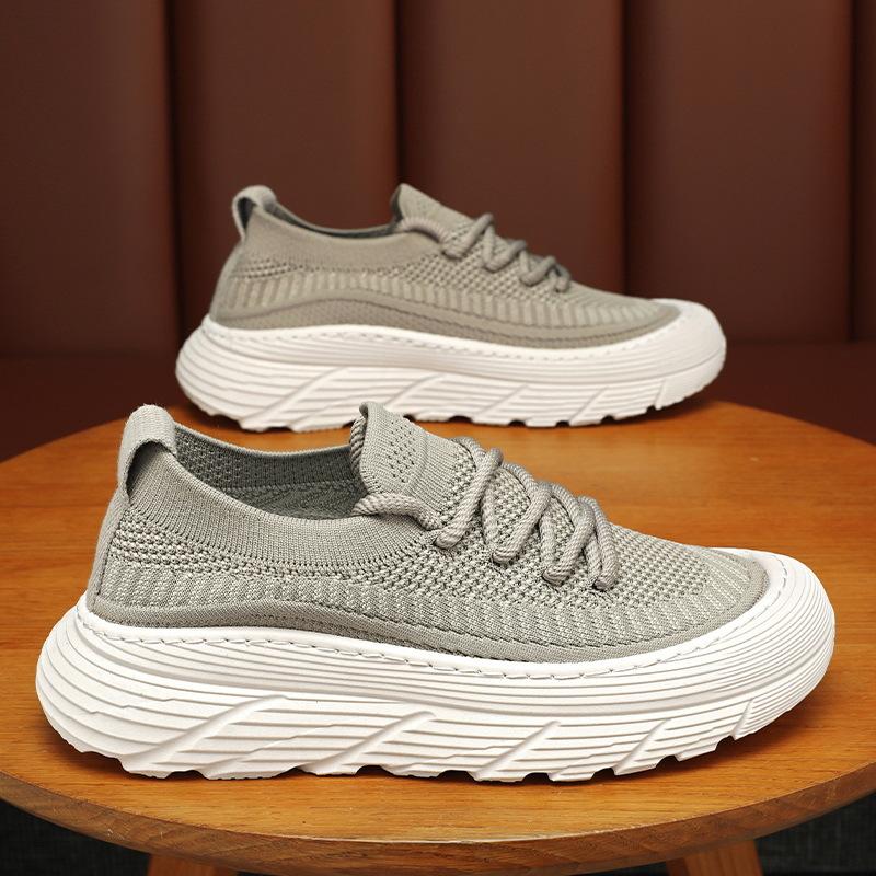 

Summer men s shoes breathable mesh shoes coconut shoes men s Korean version versatile platform men s sports shoes casual running dad shoes 44