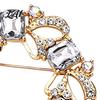 Golden Plated Alloy Brooch Women Rhinestone Hollow Wreath Brooch Dainty Decorative Badge Round Pin Pin Sweater Cardigan Coat Dress Jewelry