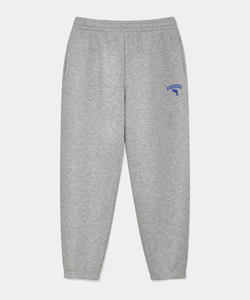 DOLPHIN WAVE APPAREL Dolphin Chain Embroidery Fleece-Lined Jogger Pants Melange Grey